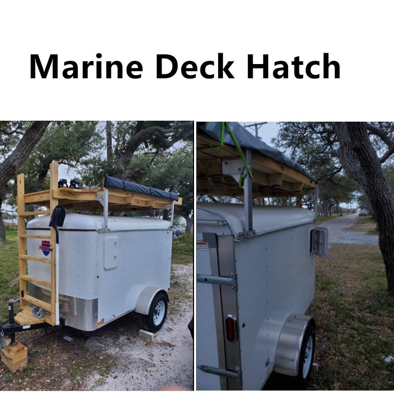 Amarine Made 17-1/4"X12-3/8 Boat Hatch, Rectangle Marine Hatch Cover, Sturdy Marine Storage Hatchs, Weatherproof Boat Deck Lid with 180 Lid Hinge for Boats (White) - Image 5
